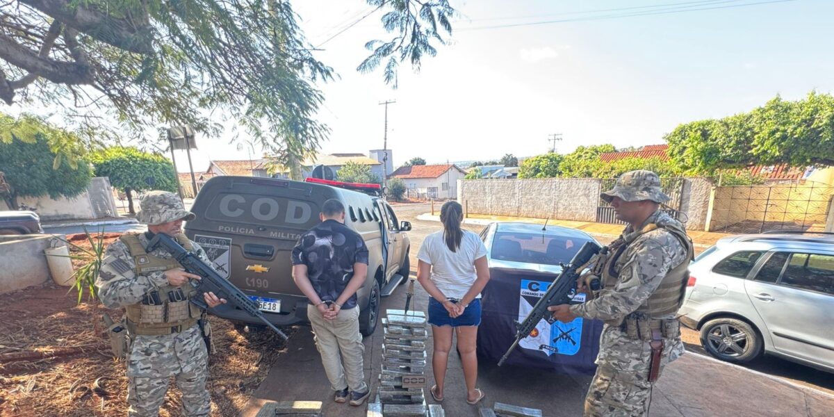 Casal é preso com 82 kg de maconha durante operação do COD em Goiás