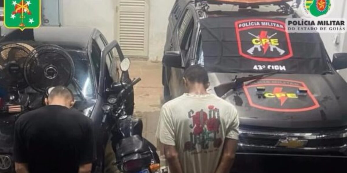 Polícia Militar prende dois suspeitos e recupera objetos furtados em Aparecida de Goiânia