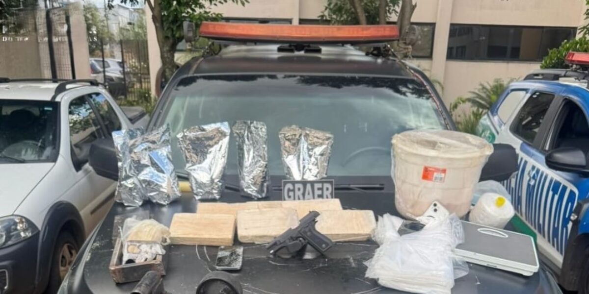 PMGO desarticula laboratório de refino de drogas e prende três suspeitos em Aparecida de Goiânia