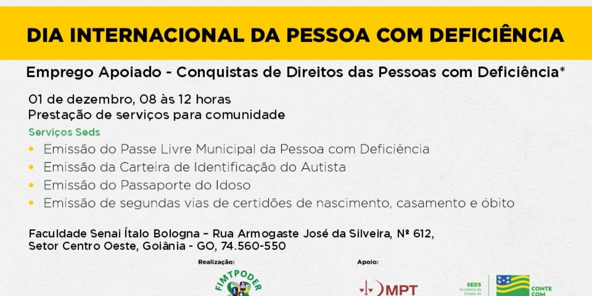 Governo de Goiás participa de ação pelo emprego em comemoração ao Dia Internacional da Pessoa com Deficiência