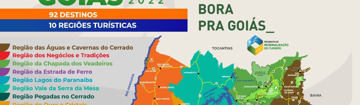 Governo de Goiás divulga novo Mapa do Turismo que passa a contar com 92 municípios