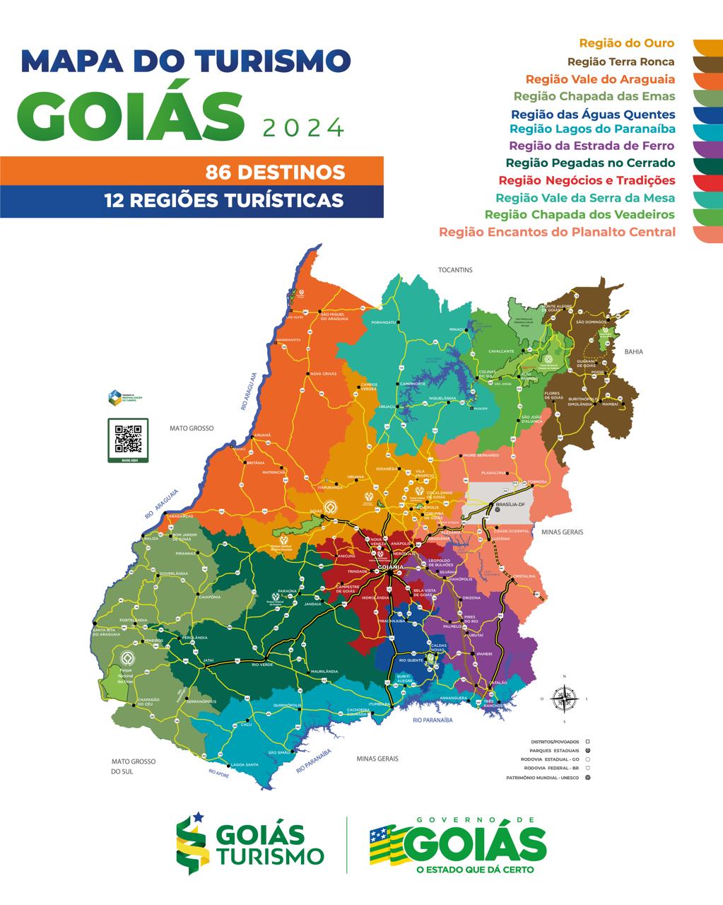 Novo Mapa do Turismo de Goiás passa a contar com 86 municípios