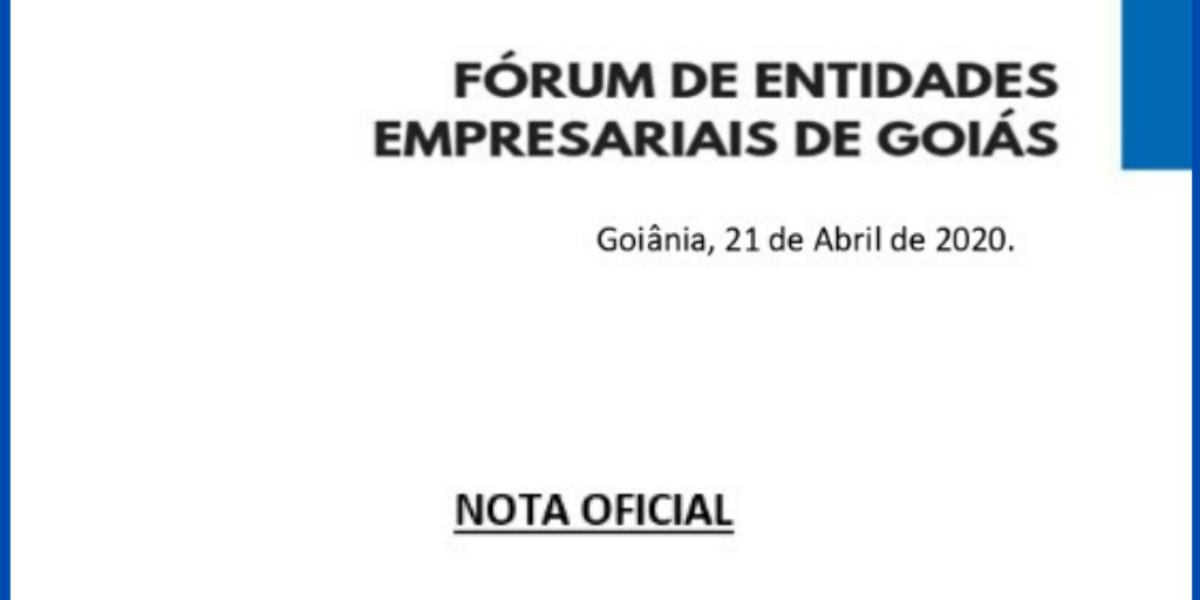 Em carta aberta, Fórum Empresarial apoia novas medidas do Governo de Goiás para controlar pandemia de Coronavírus