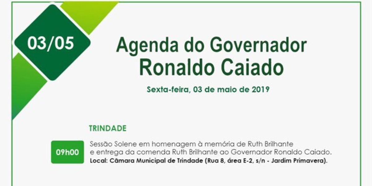 Agenda do governador para esta sexta-feira