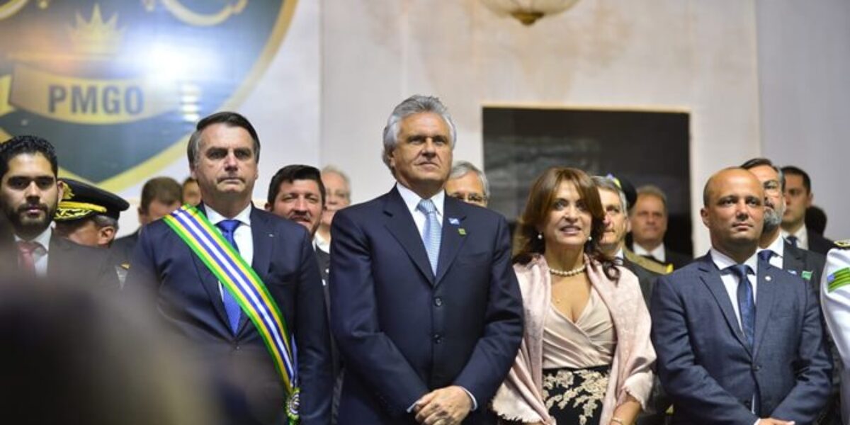 Bolsonaro e Caiado prestigiam celebração dos 161 anos da Polícia Militar de Goiás
