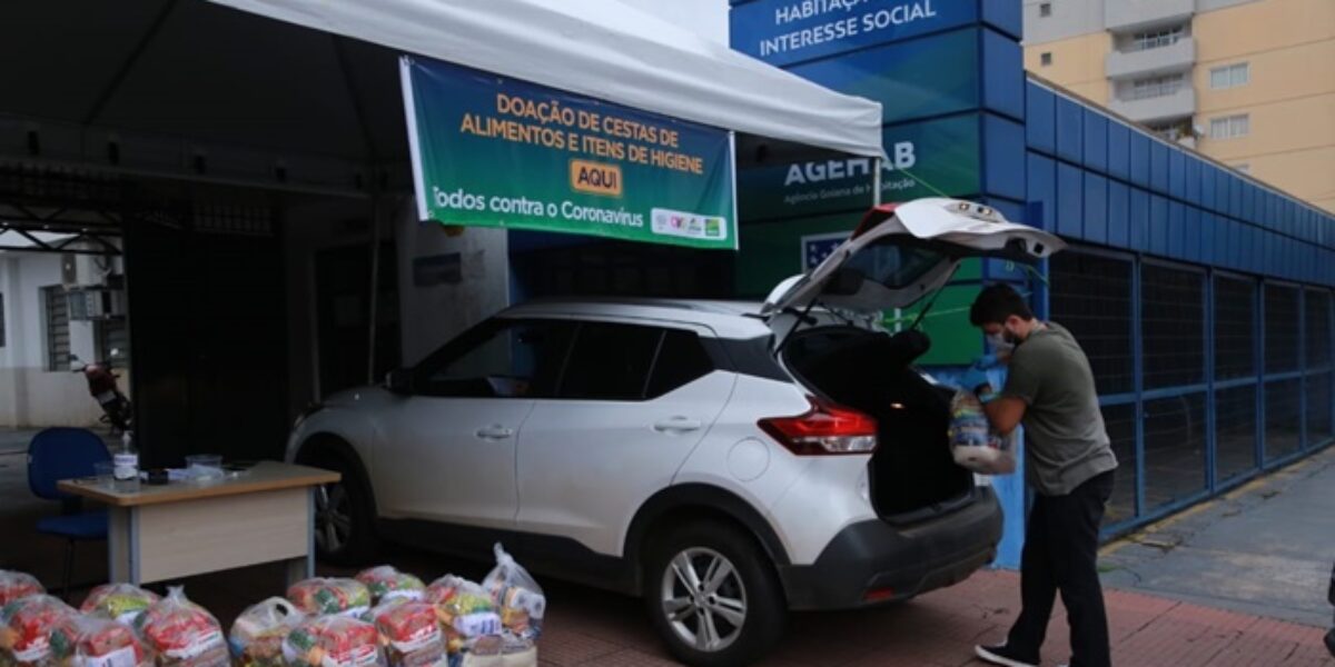 Agehab fortalece campanha da OVG com entrega de mais de mil cestas básicas