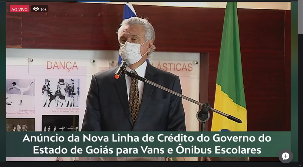 Governador anuncia em transmissão ao vivo linha de microcrédito para vans e ônibus escolares