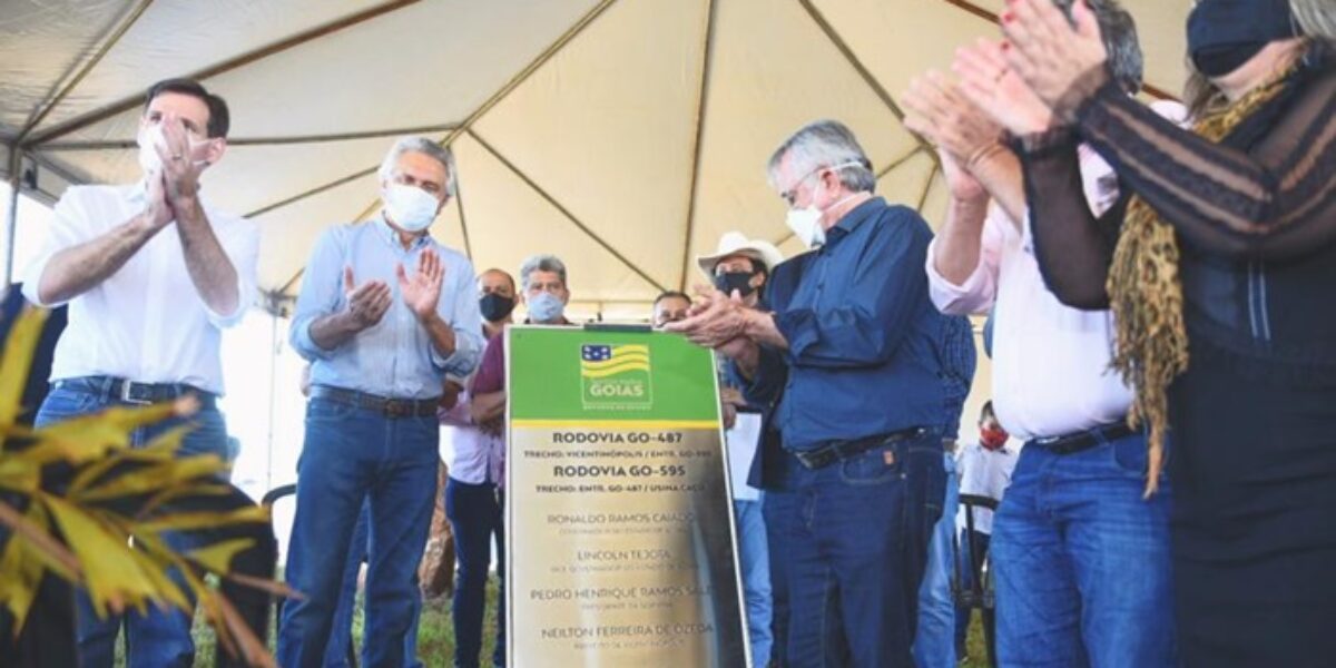 Caiado inaugura rodovias em Vicentinópolis com padrão Dnit